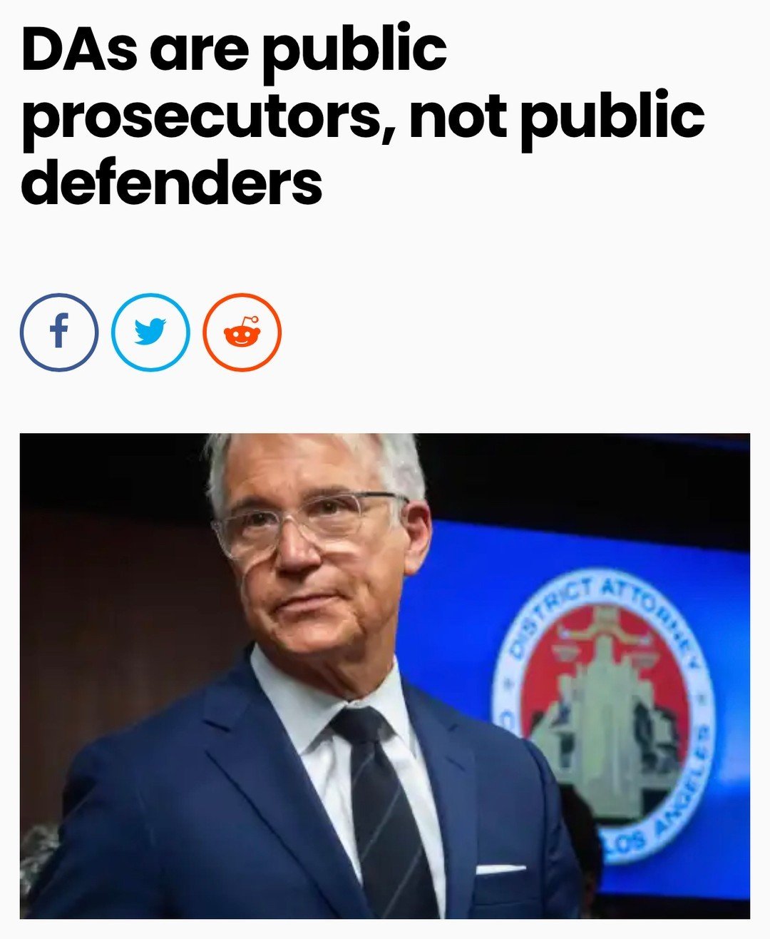 "The role of district attorneys in our criminal-justice system is to prosecute people who commit crimes."

George Gascon advances the interests of criminals, not the interests of the public he is sworn to protect. This is disqualifying. He must be recalled.

Sign the petition TODAY
#RecallDAGeorgeGascon